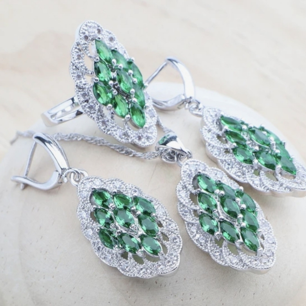 Sterling Silver Wedding Jewelry Set forWomen,Bridal,925STAMPED,any Occasion Gift